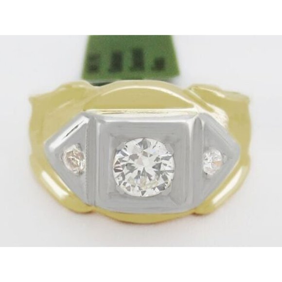 Genuine 0.58 Cts Diamonds Men's Pinky Ring 14K Gold